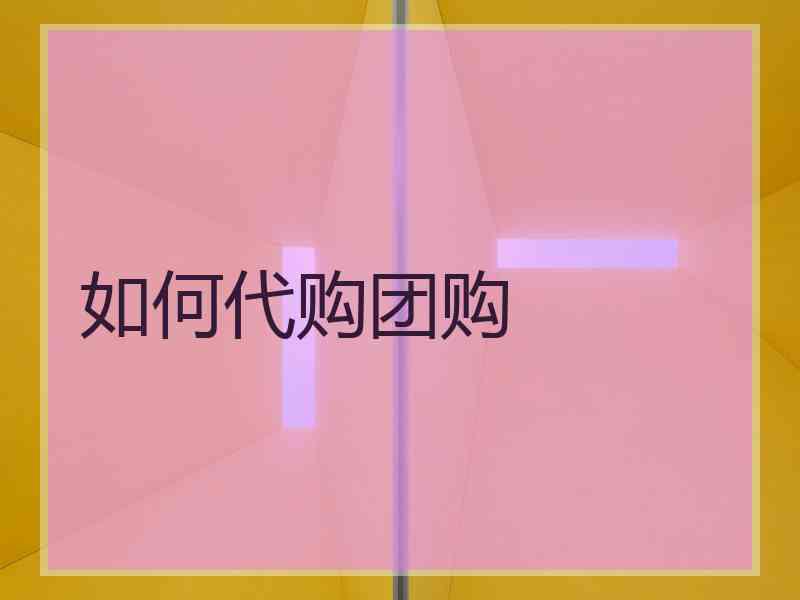 如何代购团购