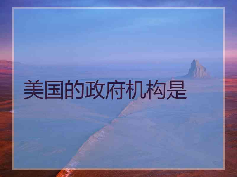 美国的政府机构是