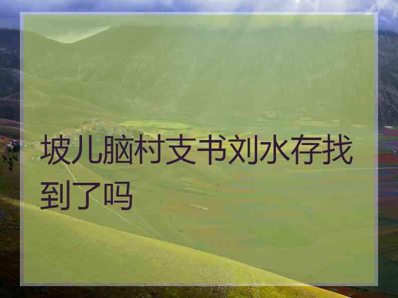 坡儿脑村支书刘水存找到了吗