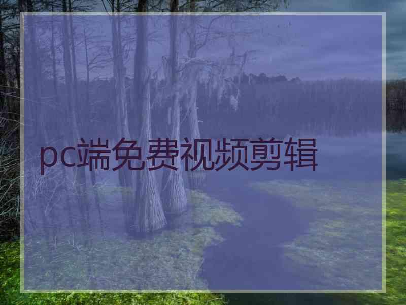 pc端免费视频剪辑