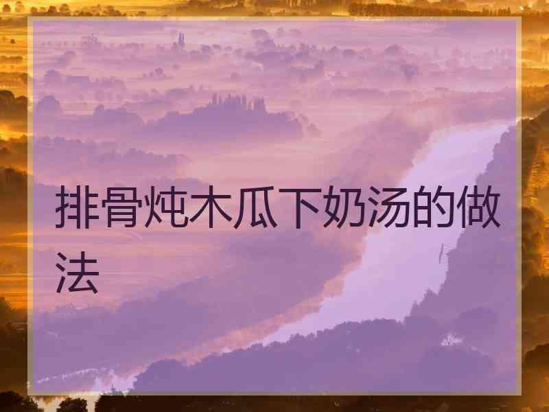 排骨炖木瓜下奶汤的做法