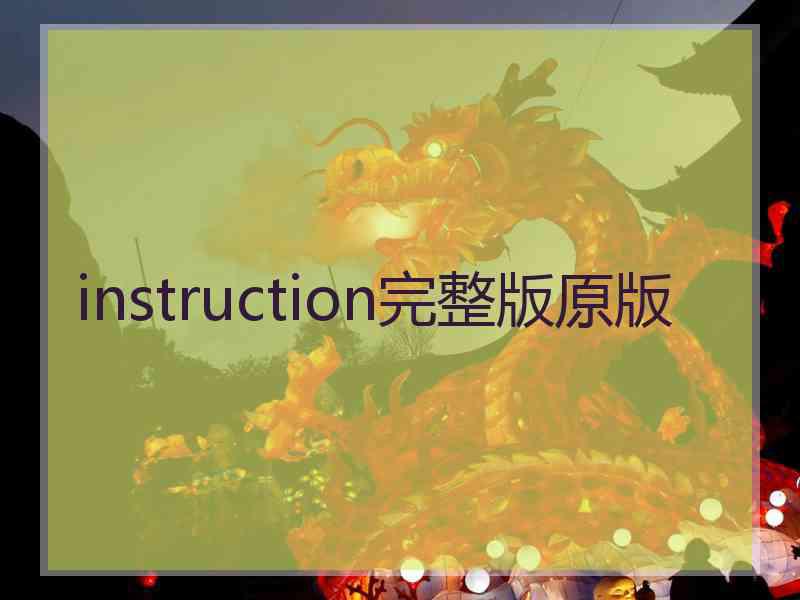 instruction完整版原版