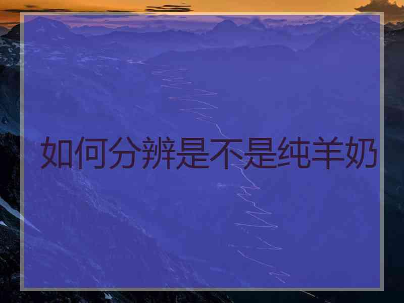 如何分辨是不是纯羊奶