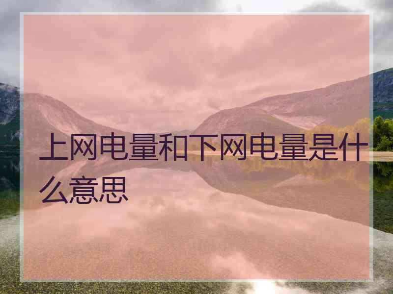上网电量和下网电量是什么意思