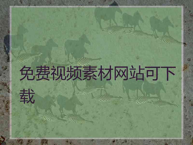 免费视频素材网站可下载