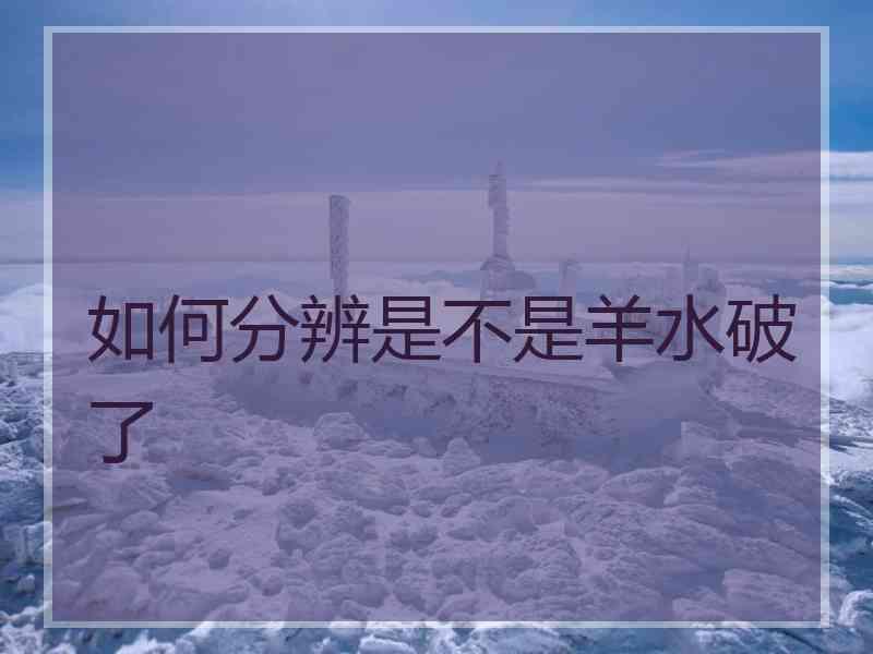 如何分辨是不是羊水破了