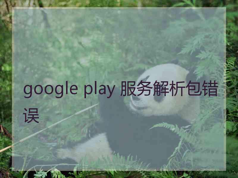 google play 服务解析包错误