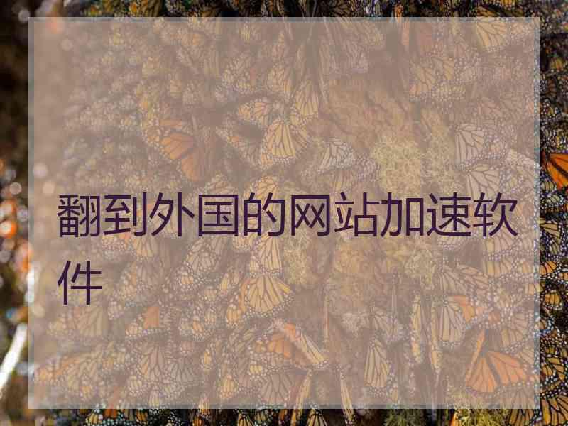 翻到外国的网站加速软件