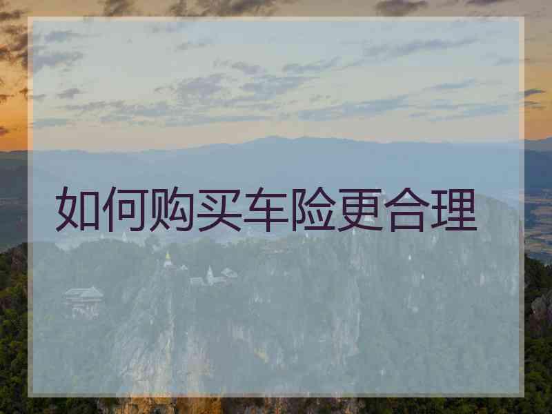 如何购买车险更合理
