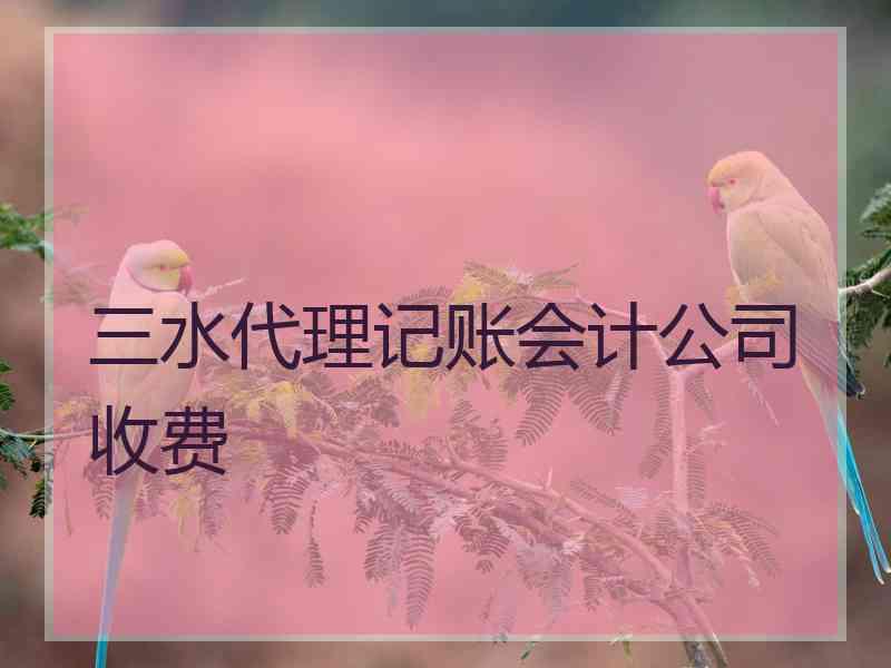 三水代理记账会计公司收费