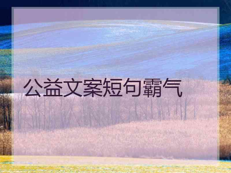 公益文案短句霸气
