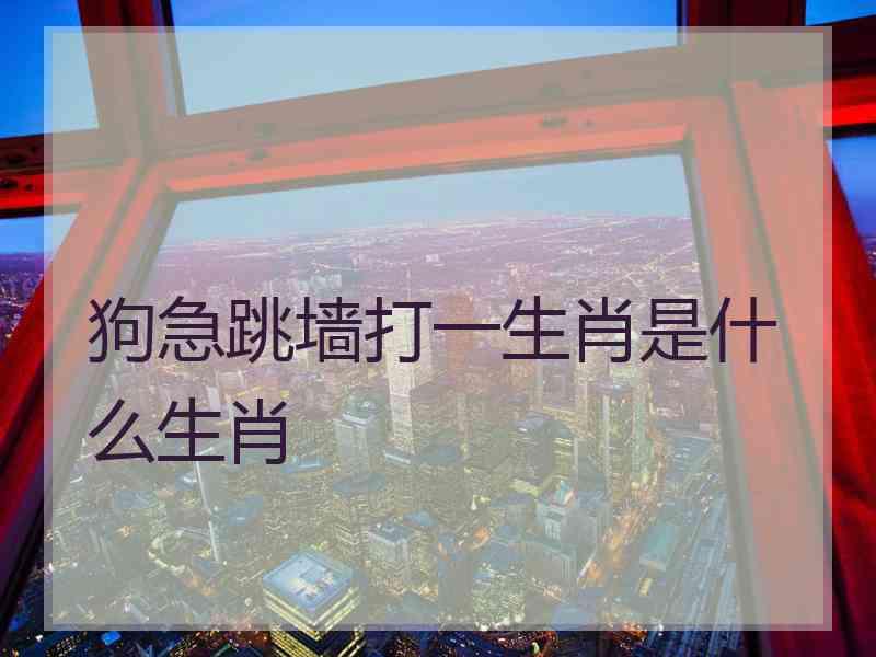 狗急跳墙打一生肖是什么生肖