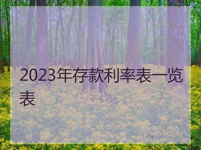 2023年存款利率表一览表
