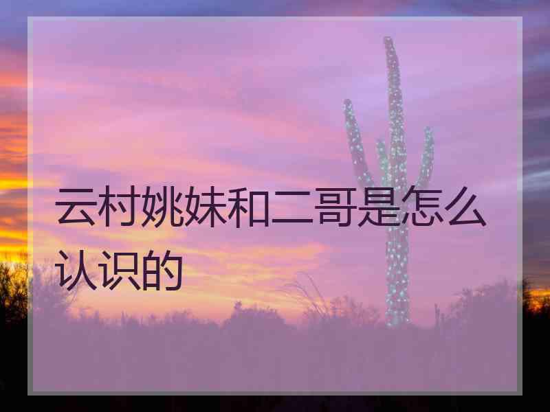 云村姚妹和二哥是怎么认识的
