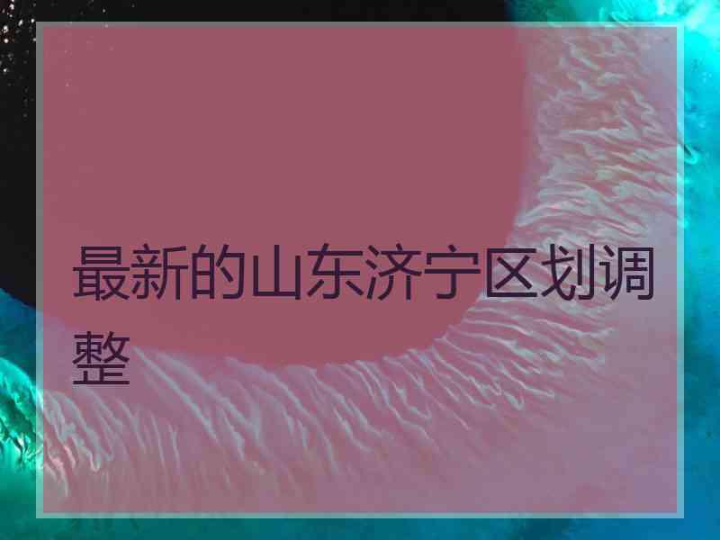 最新的山东济宁区划调整