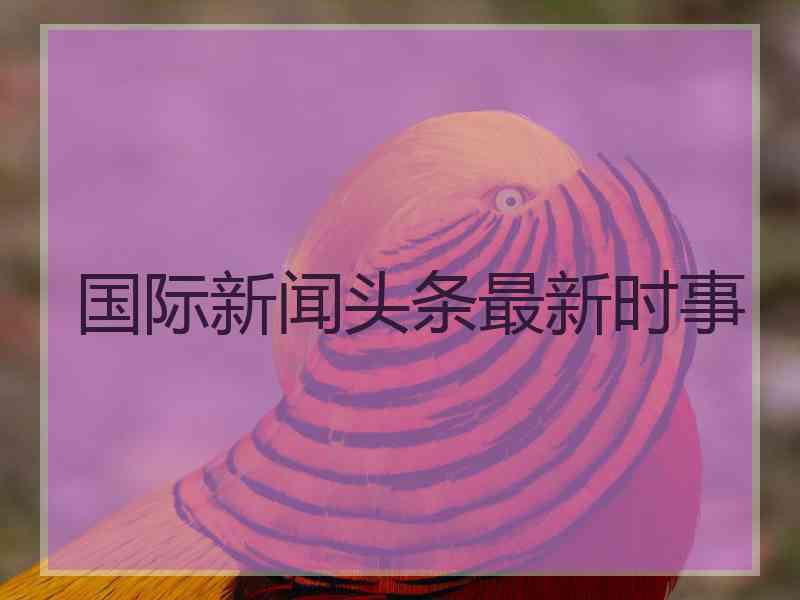 国际新闻头条最新时事