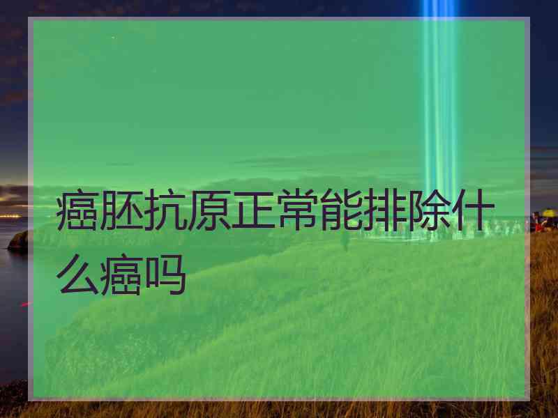 癌胚抗原正常能排除什么癌吗