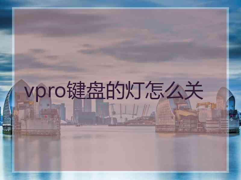 vpro键盘的灯怎么关
