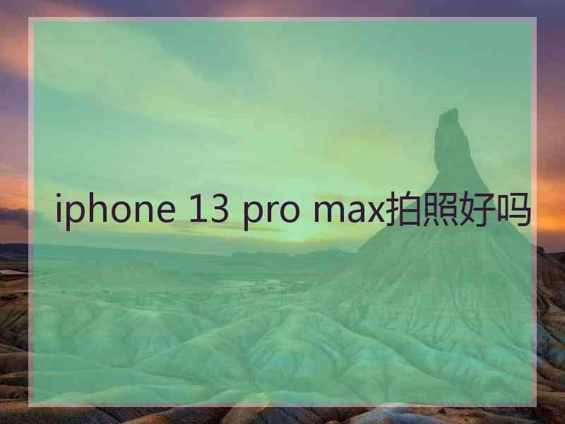 iphone 13 pro max拍照好吗