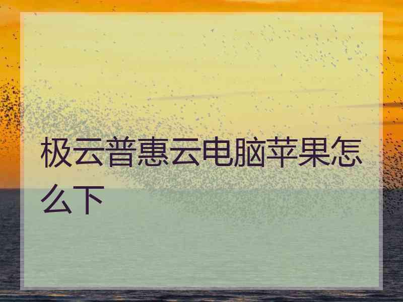 极云普惠云电脑苹果怎么下