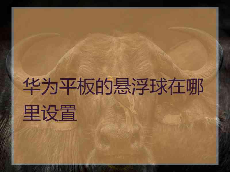 华为平板的悬浮球在哪里设置