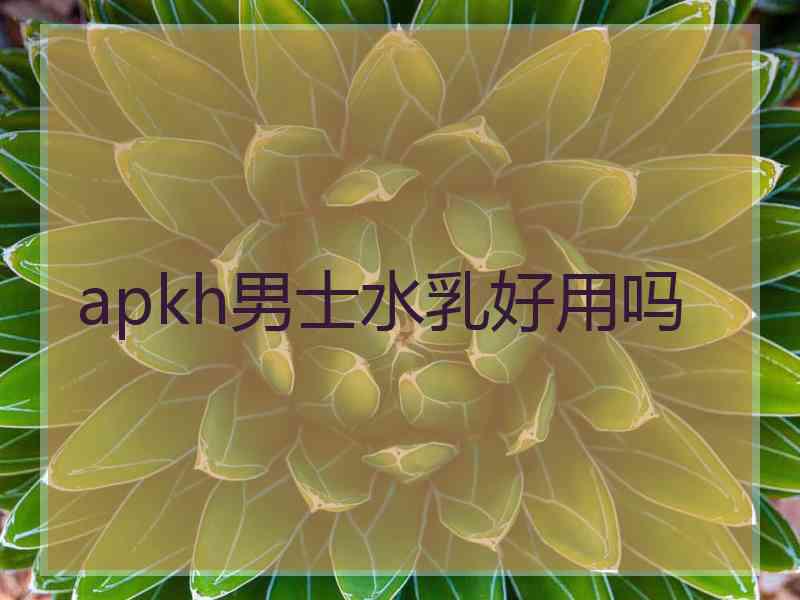 apkh男士水乳好用吗