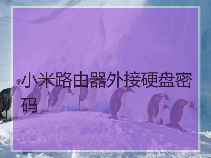 小米路由器外接硬盘密码