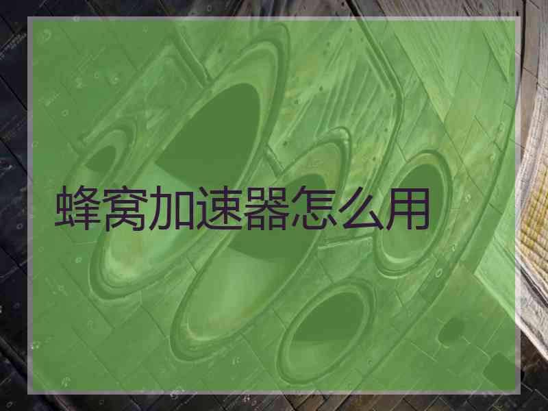 蜂窝加速器怎么用