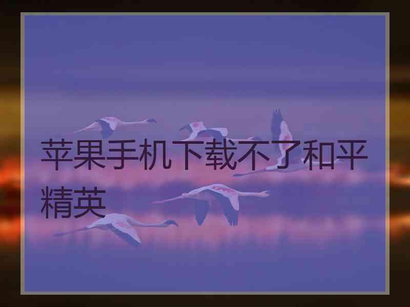 苹果手机下载不了和平精英