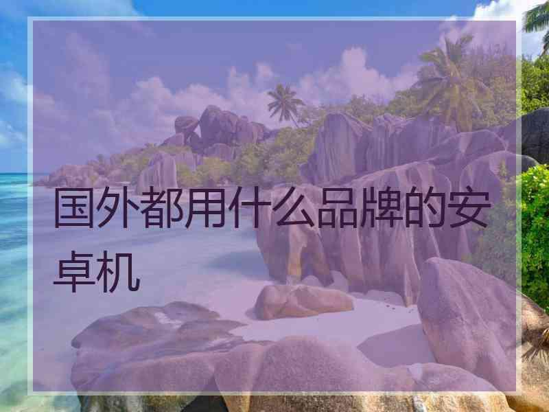国外都用什么品牌的安卓机