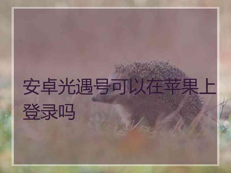 安卓光遇号可以在苹果上登录吗