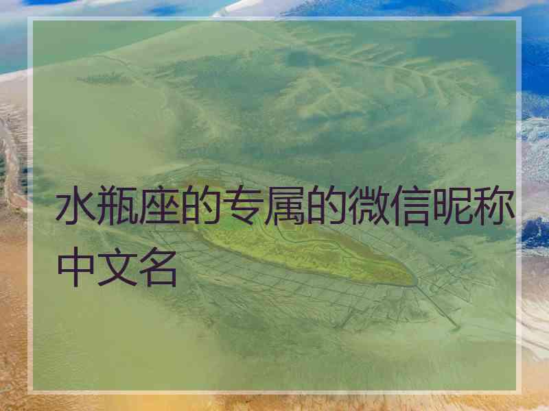 水瓶座的专属的微信昵称中文名