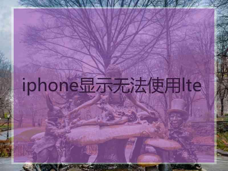 iphone显示无法使用lte