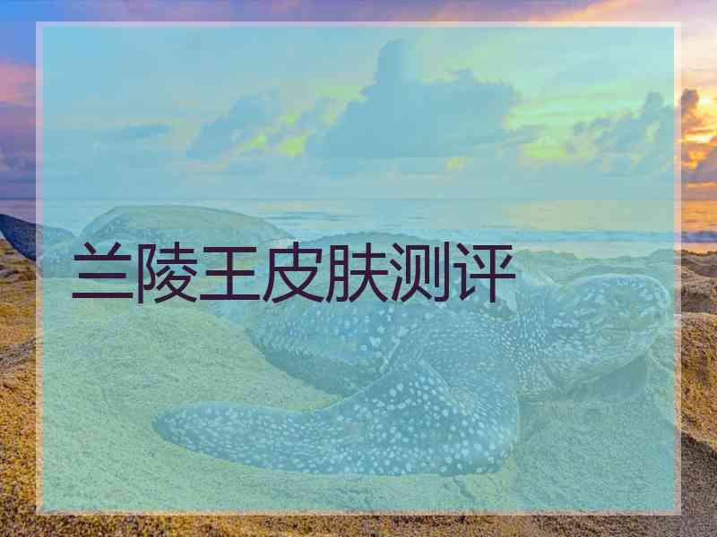 兰陵王皮肤测评