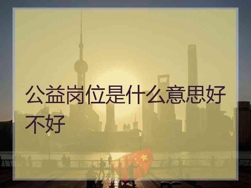 公益岗位是什么意思好不好