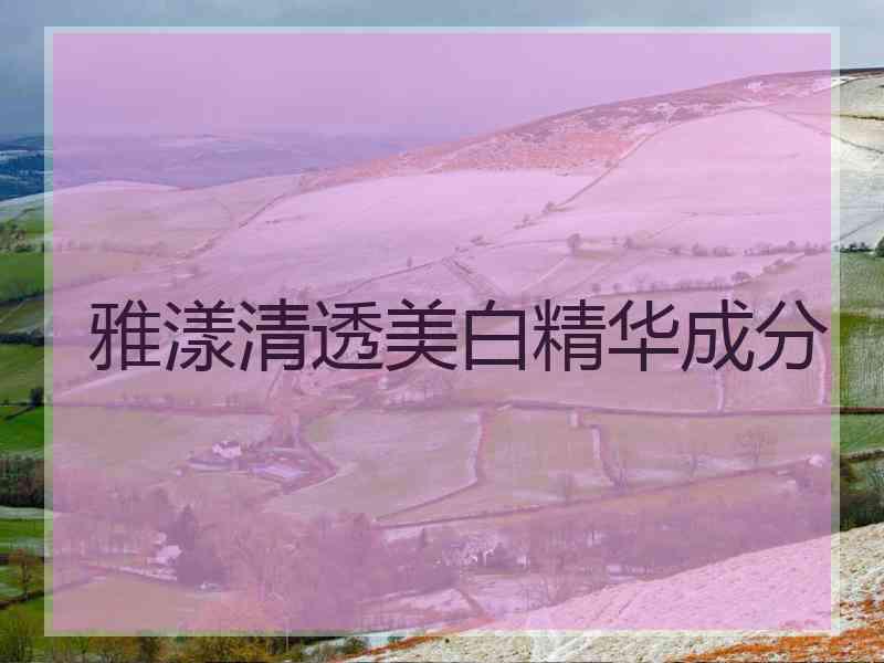 雅漾清透美白精华成分