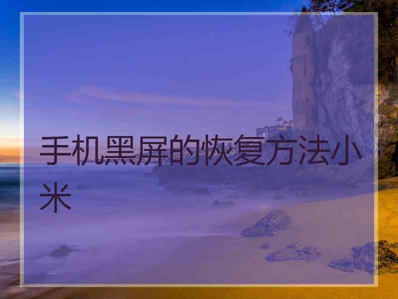 手机黑屏的恢复方法小米