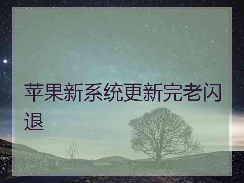 苹果新系统更新完老闪退