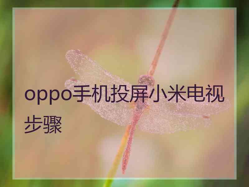 oppo手机投屏小米电视步骤
