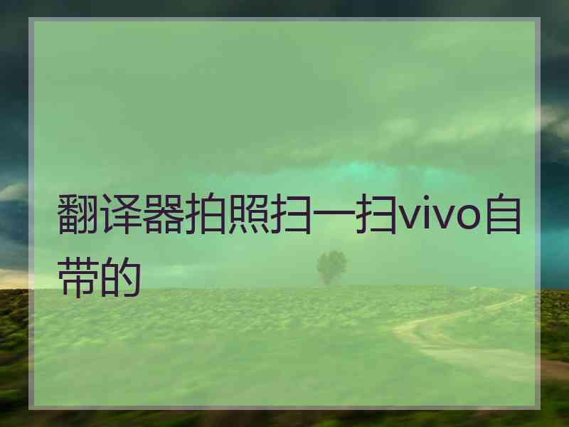 翻译器拍照扫一扫vivo自带的