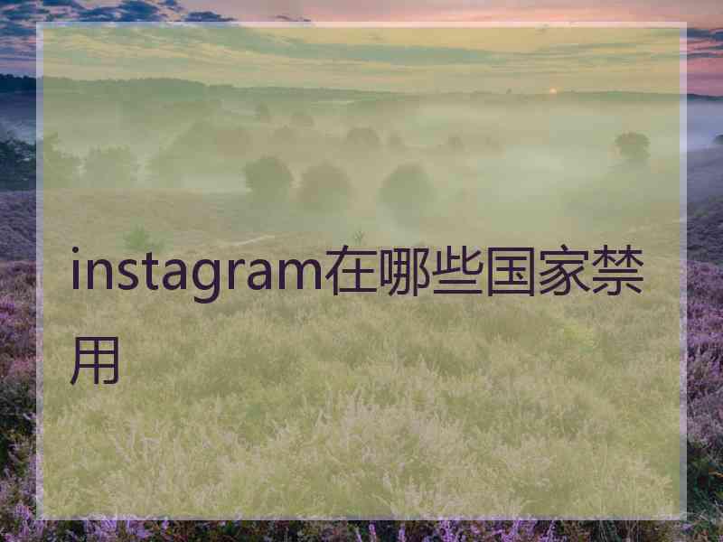 instagram在哪些国家禁用