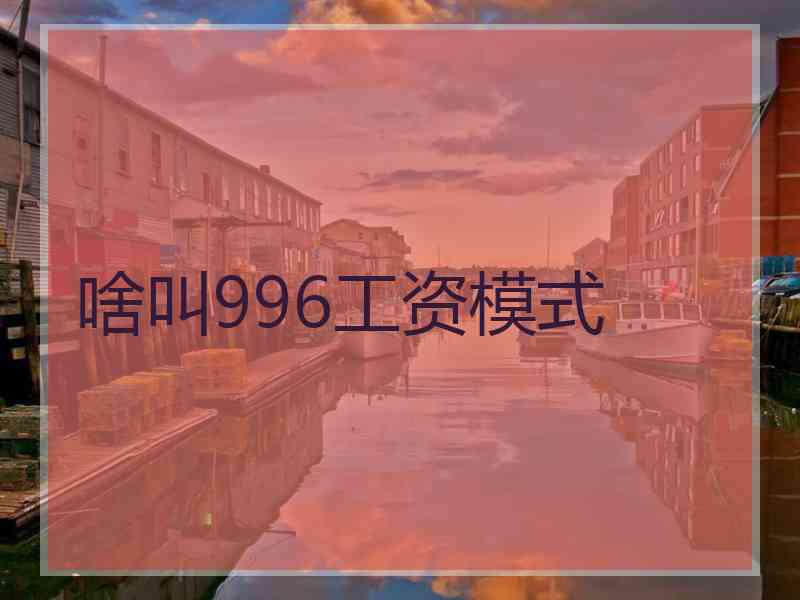 啥叫996工资模式