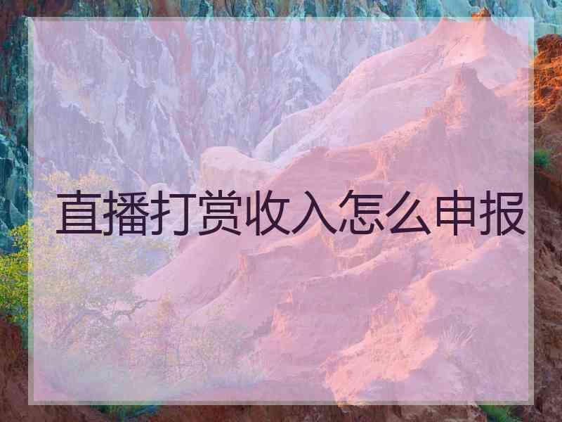 直播打赏收入怎么申报