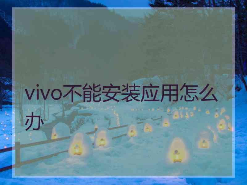 vivo不能安装应用怎么办