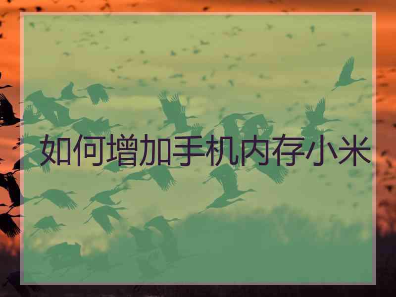 如何增加手机内存小米