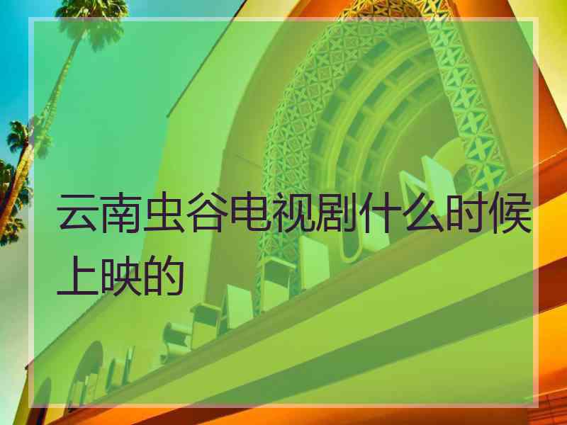 云南虫谷电视剧什么时候上映的