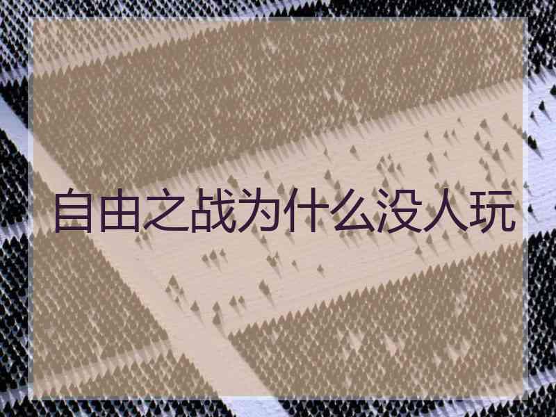 自由之战为什么没人玩