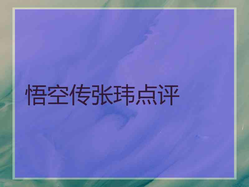 悟空传张玮点评