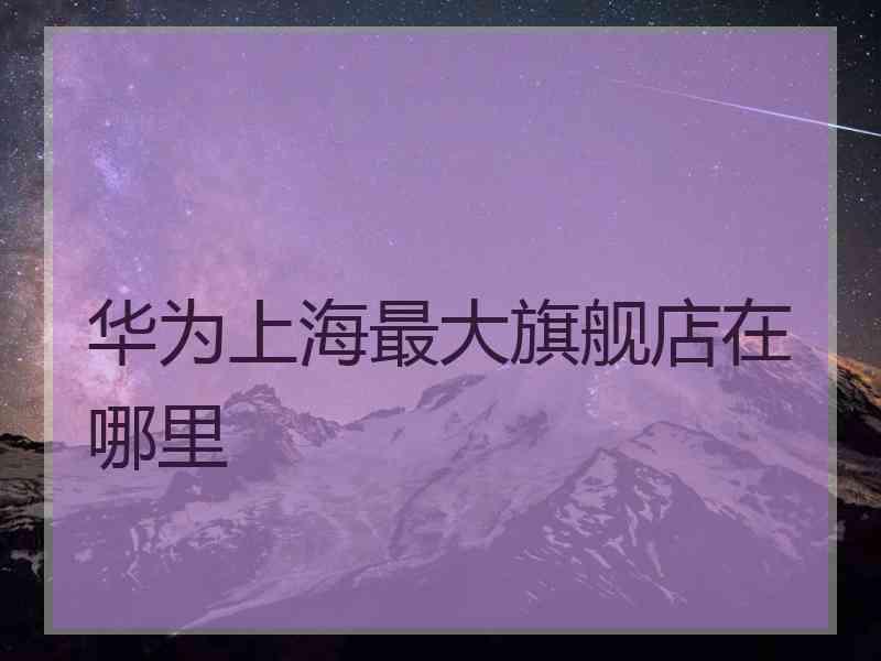 华为上海最大旗舰店在哪里