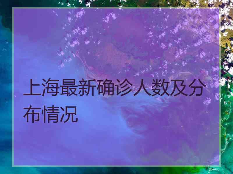 上海最新确诊人数及分布情况